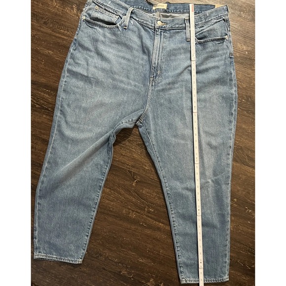 Madewell The Mom Blue Jeans Womens 36 High Rise 100% Cotton Plus size Capri - Picture 10 of 11